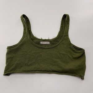 WE THE FREE Free People Crop Tank Top Sz Small Olive Green